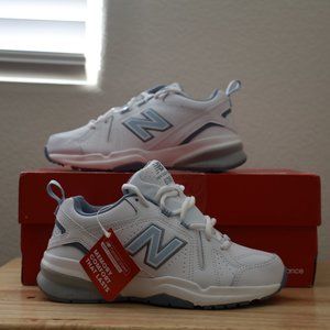 *NEW!* New Balance 608 V5 Leather Fitness/Walking Sneakers White Light Blue 5B